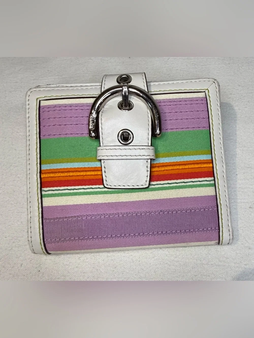 Coach Hampton Pastel Striped Wallet Spring 2004 EUC